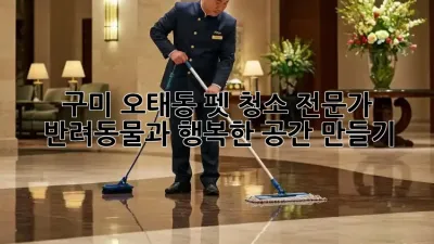 구미 오태동 펫 청소 전문가: 반려동물과 행복한 공간 만들기