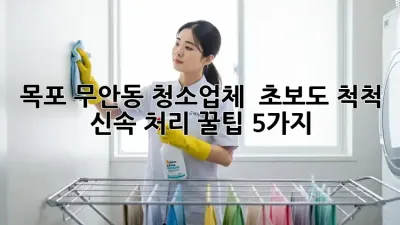 목포 무안동 청소업체 🚀 초보도 척척! 신속 처리 꿀팁 5가지 ✨